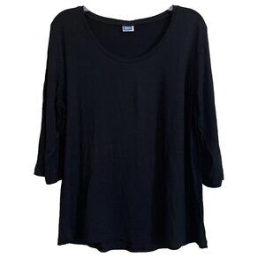 RipSkirt Hawaii Black Top XL Beach Vacation Scoop Neck 3/4 Sleeves